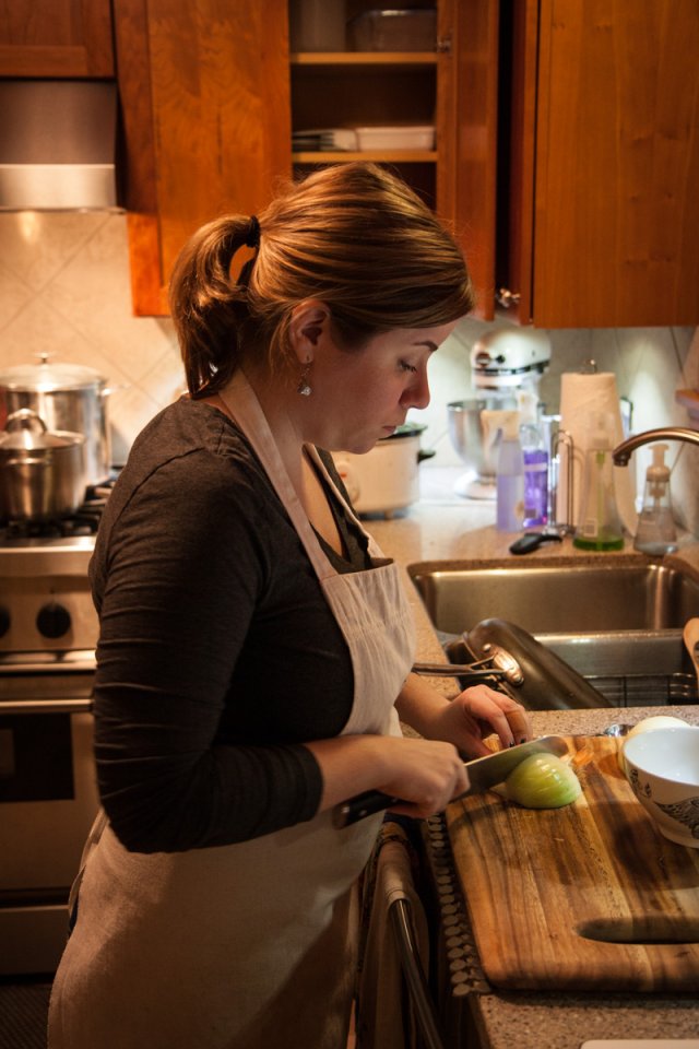 Julia shows off her knife skills